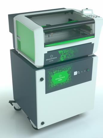 LS100 laser engraver and its extraction system