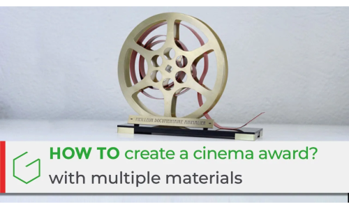 Create unique cinema awards with multiple engraving materials